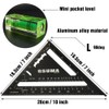 GSUMA 7 Inch Carpenter Square,Rafter Square,Aluminum Alloy Triangle Ruler,Layout Measuring