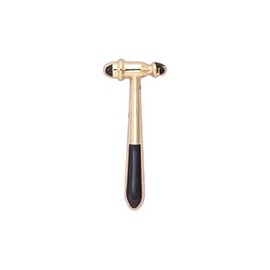 Knighthood Medical Reflex Hammer Shape Golden and Black Zinc Alloy Lapel Pin Badge Coat Suit Jacket Wedding Gift Party Shirt Collar Accessories Brooch for Men