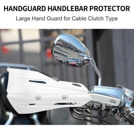 X AUTOHAUX 1 Set Universal Coffin Cut Large Motorcycle Handlebar Hand Guards Replacement White Plastic