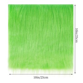 Pack of 4 Faux Fur Fabric 25 cm x 25 cm Fur Fabric Faux Fur Plush Fabric Faux Fur Crafts Dwarf Beard Christmas Decoration Gnome Plush Fabric (Green, 25 x 25 cm)