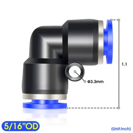 TAILONZ PNEUMATIC Blue Elbow 5/16 inch Tube OD 90 Push to Connect Tube Fittings Push Lock PV-5/16 (Pack of 10)