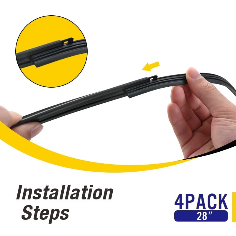 5 PLUS Wiper Blade Refill,4 PCs Adjustable Size of Universal