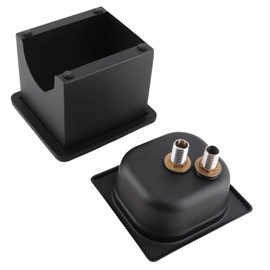 Focket Pitcher Rinser, Stainless Steel Kitchen Sink Glass Rinser with Drain and Drip Tray, Countertop Automatic Cup Washer for Bar, Home, Cafe, Restaurant, Household & Commercial (Black) (Small)