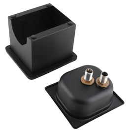 Focket Pitcher Rinser, Stainless Steel Kitchen Sink Glass Rinser with Drain and Drip Tray, Countertop Automatic Cup Washer for Bar, Home, Cafe, Restaurant, Household & Commercial (Black) (Small)