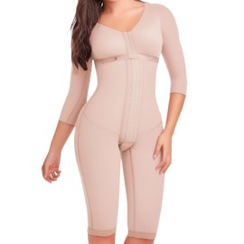 DELIE Fajas Colombianas Moldeadoras 103 Shapewear Bodysuit, High Compression Shapewear Tummy Control Beige