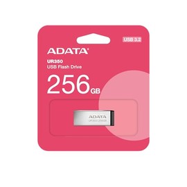 ADATA 256 GB Memoria Flash USB 3.2 Diseño sin Tapa Material Metalico (Modelo UR350-256G-RSR/BK)