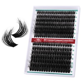Lash Clusters 3D Effect Individual Lashes FANVAN 280pcs 60D+80D C Curl 9mm-16mm Eyelash Clusters Wispy Lashes Fluffy Cluster Lashes Natural Soft DIY Lash Extension