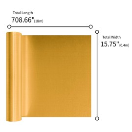 VEELIKE Metallic Gold Contact Paper Self Adhesive Wallpaper Peel and Stick Gold Brushed Vinyl Roll Rust Resistant Waterproof Oil Proof for Metal Surface Cabinet Craft DIY Gift Wrapping 15.7''x708''