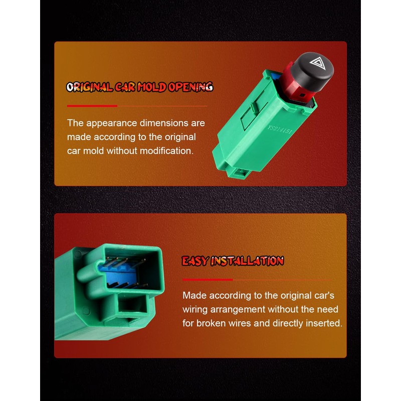 cciyu Hazard Warning Light Switch, Hazard Warning Switch Replace OE
