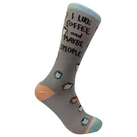 Womens I Like Coffee And Maybe 3 People Socks Funny Saying Sock Sarcastic Humor Caffeine Lover Novelty Footwear