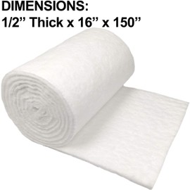 Ceramic Fiber Insulation, 1/2" Thick x 16" x 150", 2400F Fireproof Insulation Blanket, 3017E