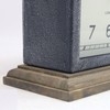 ARIATI Black Metal Handle Mentel Clock on Wood Base Distressed
