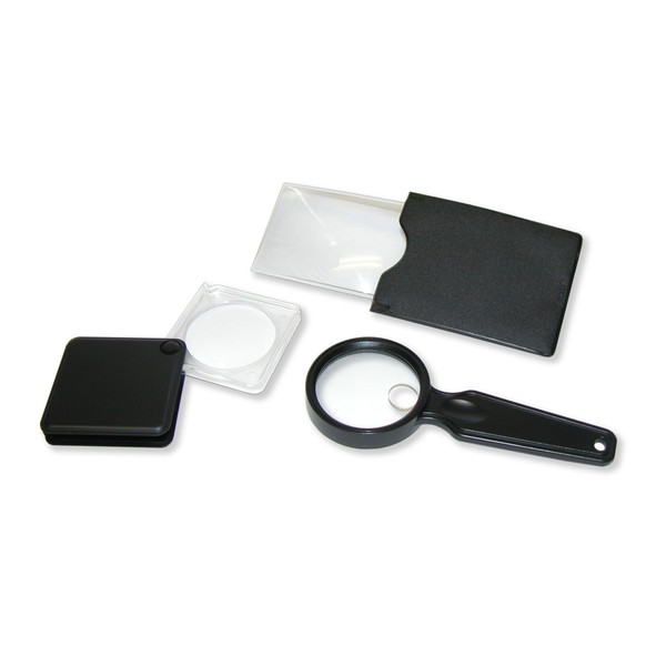 Carson ValuePak 3 Compact Assorted Magnifiers (VP-01), Black