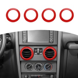 RT-TCZ for Wrangler JK Air AC Vents Cover Trim Rings Red for Jeep Wrangler JK JKU 2007 2008 2009 2010 Red Interior Accessories 4pcs