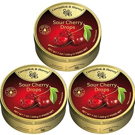 Cavendish and Harvey Sour Cherry Drops, Made with Real Fruit Juice, 7 Ounces (Pack of 3)