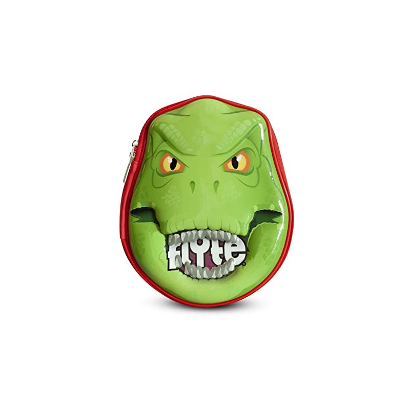 Flyte Unisex Youth Darwin the Dinosaur Pencil Case, Green/Red, One