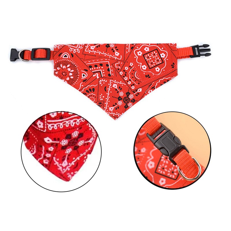 Ling & Bai 2Pcs Dog Bandana Collar Adjustable Boho Pet
