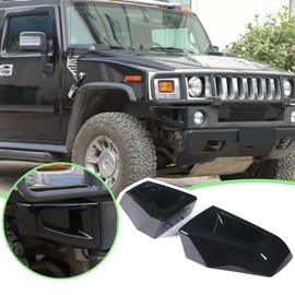 PIUGILH Front Bumper Bezel Corner Cover Compatible with 2003-2009 Hummer H2 SUV SUT, Bumper Corner Bezels Replacement Molding Protective Cover Exterior Accessories (Black)