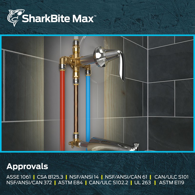 SharkBite Max 1/2 x 1/2 Inch FNPT Adapter, Push To