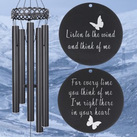 Memorial Wind Chime Sympathy Gift, in Memory of Dad Mom Loved One Healing, Loss of Mom Dad, Bereavement Remembrance Condolence Memorial Gift for Men, Women, Family, Relatives, Neighbors, Friends