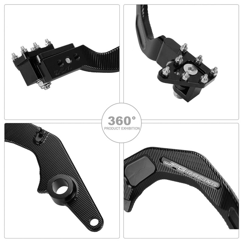 JFG RACING Motorcycle Folding Rear Brake Pedal Foot Lever CNC