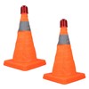 2 Set 30cm Traffic Cones Foldable Reflective Strips Road Safety