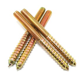 Pro Bamboo Kitchen 8pcs Self-Tapping Screw Hanger Bolts 3/8"-16 x 4" Hanger Bolts Double Headed Bolts for Furniture Wood Joint