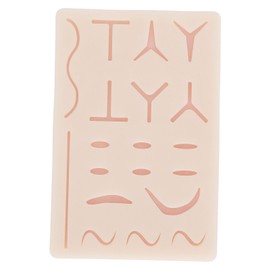 Suture Practice Pad Reusable Silicone Sature Training Skin Pad with 19 Pre Cut Wounds for Medical Student