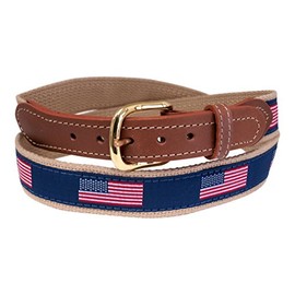 American Flag Belt on Khaki Webbing (48 (Pant Waist Size 46))