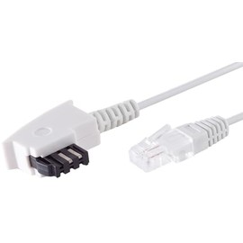 1aTTack.de 1 x 15 m - Router Cable TAE-F to RJ45 (8P2C) TAE Cable Connection Cable Router to Telephone Socket Compatible with DSL VDSL ADSL Fritzbox Internet - White