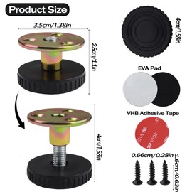 peiyee Set of 4 rubber feet, screwable, 4 pieces, 33-40 mm, furniture feet, height-adjustable feet for furniture, with damping pads and mounting accessories, adjustable furniture feet for cabinet, bed