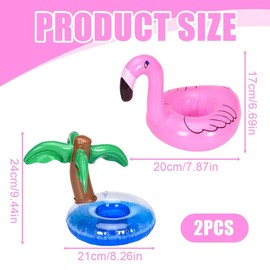 NHQZ Pack of 2 Inflatable Bottle Holder, Flamingo Inflatable Drink Holder for Pool, Inflatable Pool Drink Cup, Beach Party, Inflatable Drink Holder, for Children, Family, Pool Party (Animal)
