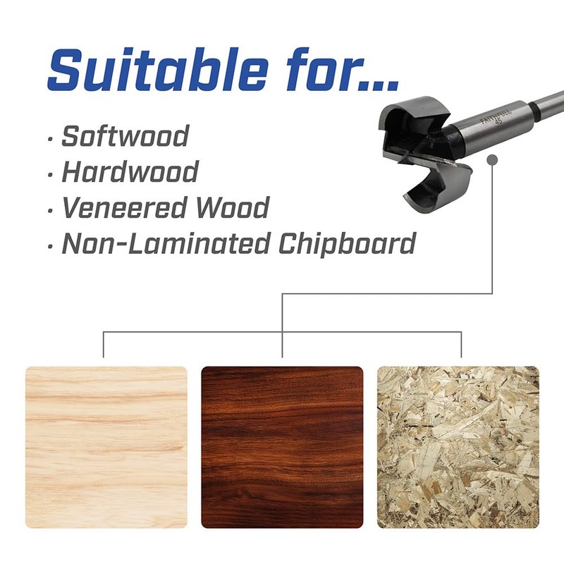 Faithfull FAIFOR45 Forstner Bit for Hardwood, Softwood, Drilling, Boring, Straight,