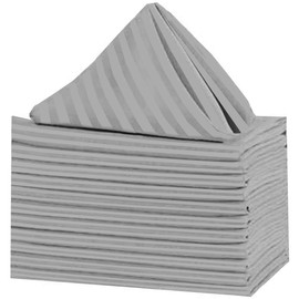 Camp County Beyond Cloth Napkins,Dinner Napkins 14" X 14" Inch Cotton Soft Luxury for Dinning Table Decor Pack of 6, Use in Parties,Wedding,Durable Kitchen Napkins-Light Grey Stripe