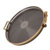 Round Tray with Gold Handle Elegant Multi Functional Golden Rim