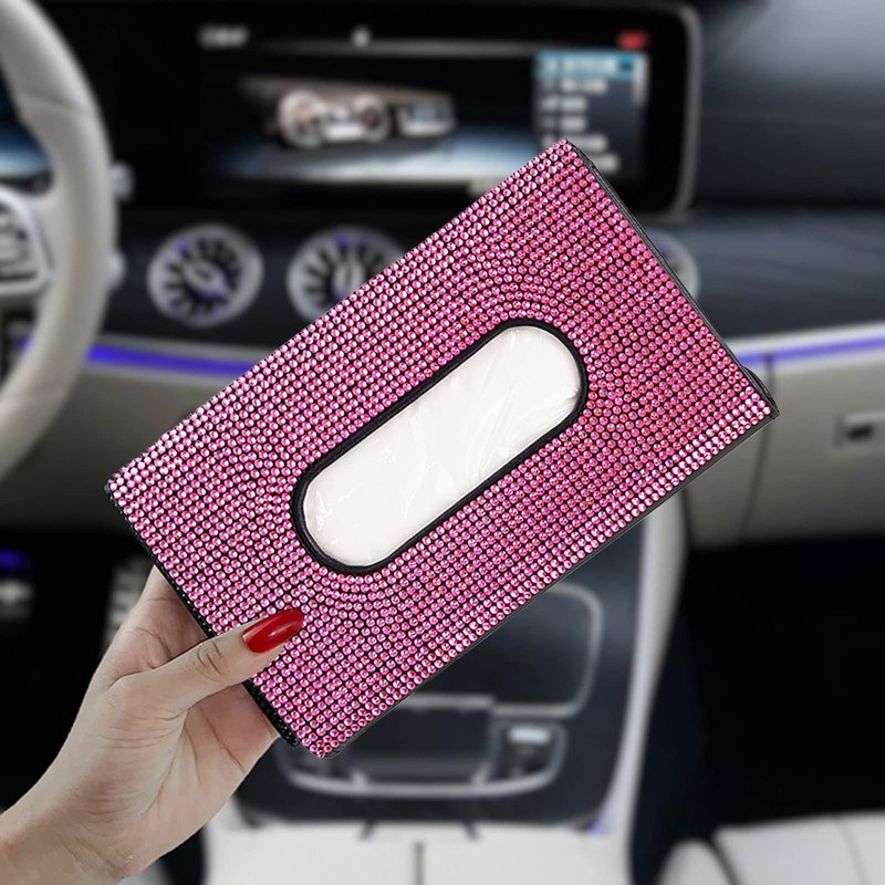 Bling Leather Tissue Box, Glitter Tissue Box for Car Sun