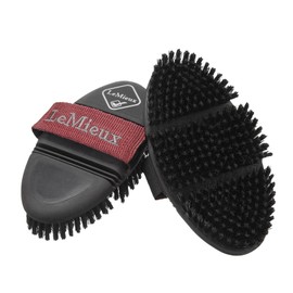 LeMieux Flexi Soft Body Brush for Horses - Black - Synthetic Bristles - Ergonomic Shape - One Size