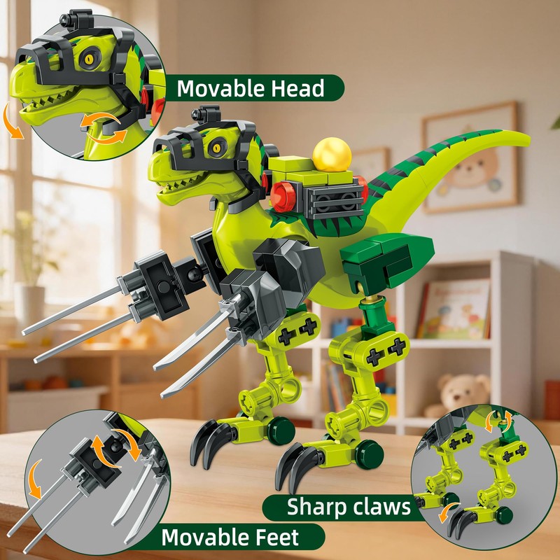 8 Packs Armor Battle Dinosaur Jurassic Building Block Set for