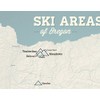 Oregon Ski Resorts Map 11x14 Print (Beige & Opal Blue)
