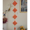 Moose546 Wall Decorative Dreamcatcher Orange Tung Hanging Square Ornaments with