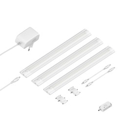 ledscom.de Siris LED Under-Unit Light Matt White with Motion Sensor Flat 30 cm Each 368 lm Warm White Set of 3