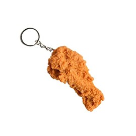 Imitation Food Keychain Fried Chicken Leg Nuggets Wing Keychain for Handbag Purse Car Accessories-A leg