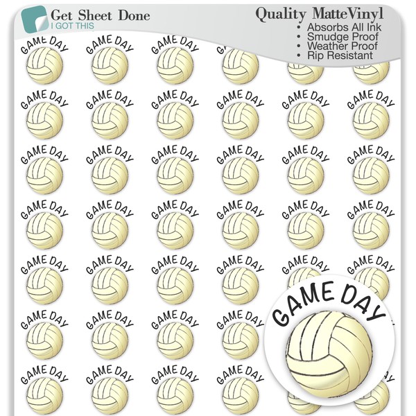 Volleyball Planner Stickers – 54 Vinyl decals for Game Day,