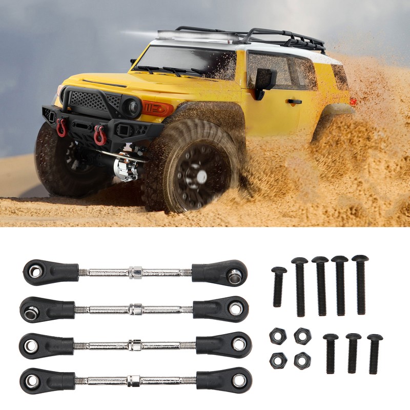4pcs RC Steering Tie Rod Adjustable Rear Upper Linkage Rod