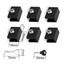Changyeah Pack of 6 Adjustable Window Locks, Black Sliding Window Locks, Stopper, Aluminium Alloy Window Lock, Slate Window Lock for Dormitory School Home Office
