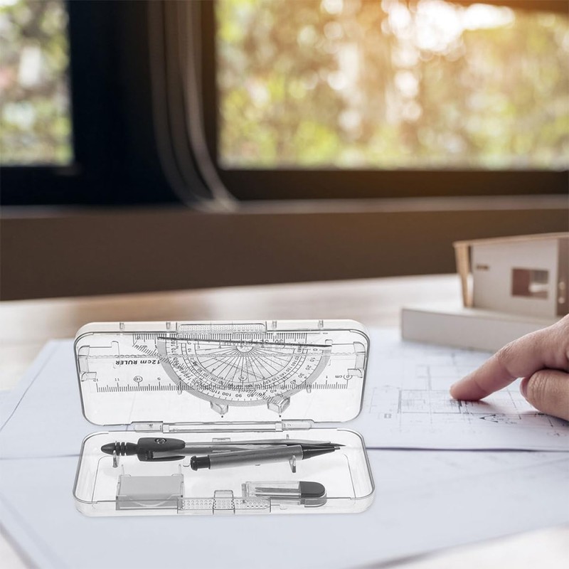 Operitacx 3 Boxes Drawing Tool Geometry Compass Triangle Ruler Compass
