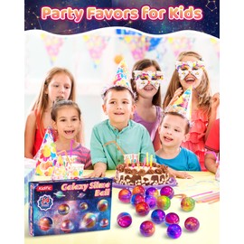 Kidfic 24 Pack Galaxy Slime Party Favors, Non-Sticky, Stress Relief Treasure Box Toys for Classroom Prizes Party Supplies, Student Gifts Goodie Bags Stuffers for Kids Boys Girls 4-8, 8-12