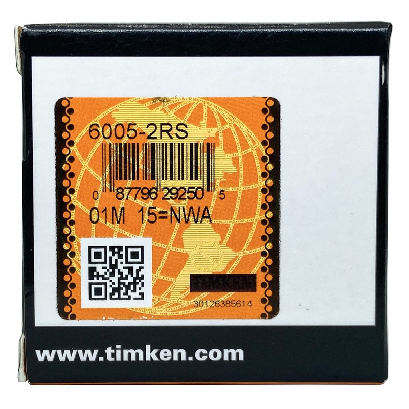 2PACK TIMKEN 6005-2RS Double Rubber Seal Bearings 25x47x12mm, Pre-Lubricated and