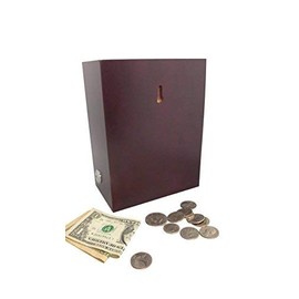Wood Donation collection Box Suggestion Ballot Box With slot to enter tickets raffles office comment box with lock and 2 keys(Dark Mahogany)