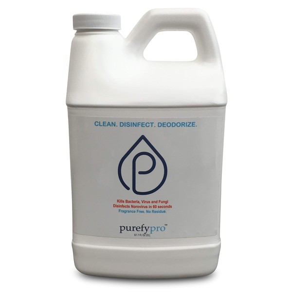 Purefypro Disinfectant (68oz) - Kills 99.9999% Viruses HIV, Monkeypox, Hepatitis, Norovirus, VRE, MRSA, No Rinse, No Residue. Suitable for All Surfaces